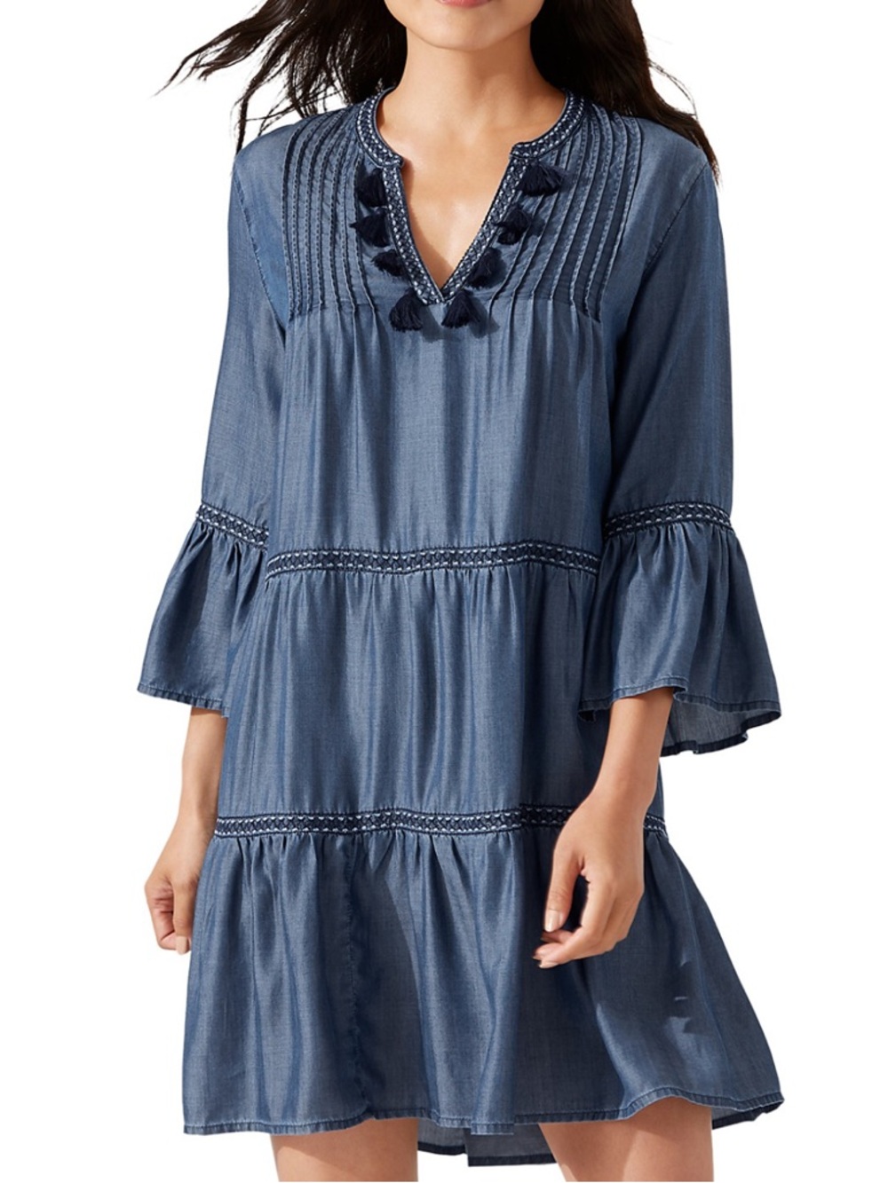 Tommy Bahama Chambray Embroidered Dress or Swim Cover-Up